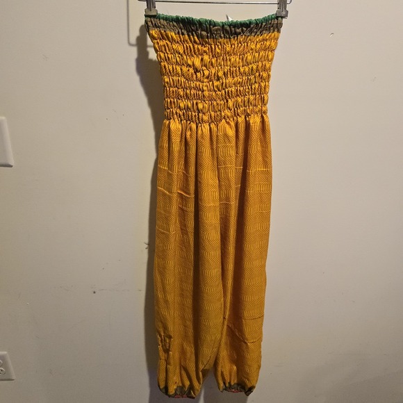 Henna Indian Women's One Size‎ Fits All Multicolor Silk Stretch Pants - Picture 4 of 4